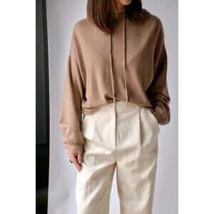 LouLou studios linosa beige cashmere slouchy hoodie